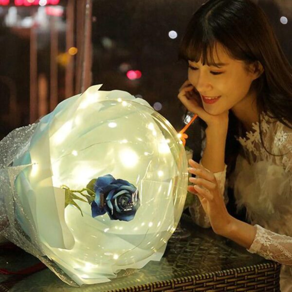 LED Luminous Balloon Rose Bouquet Transparent Bobo Ball Rose - Image 6