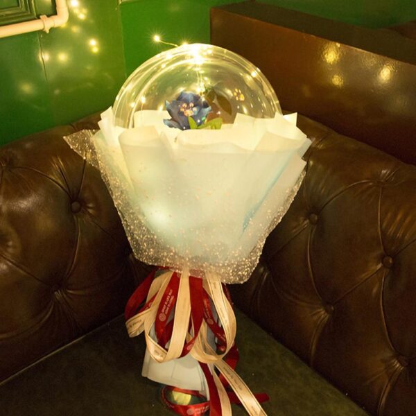 LED Luminous Balloon Rose Bouquet Transparent Bobo Ball Rose - Image 5