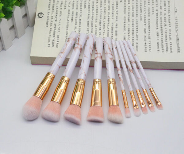 15 Marbled Design Makeup Brushes Set - Image 5